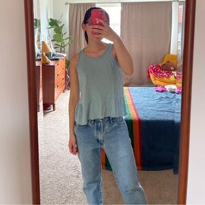 Gap Flowy Blue Tiered Tank